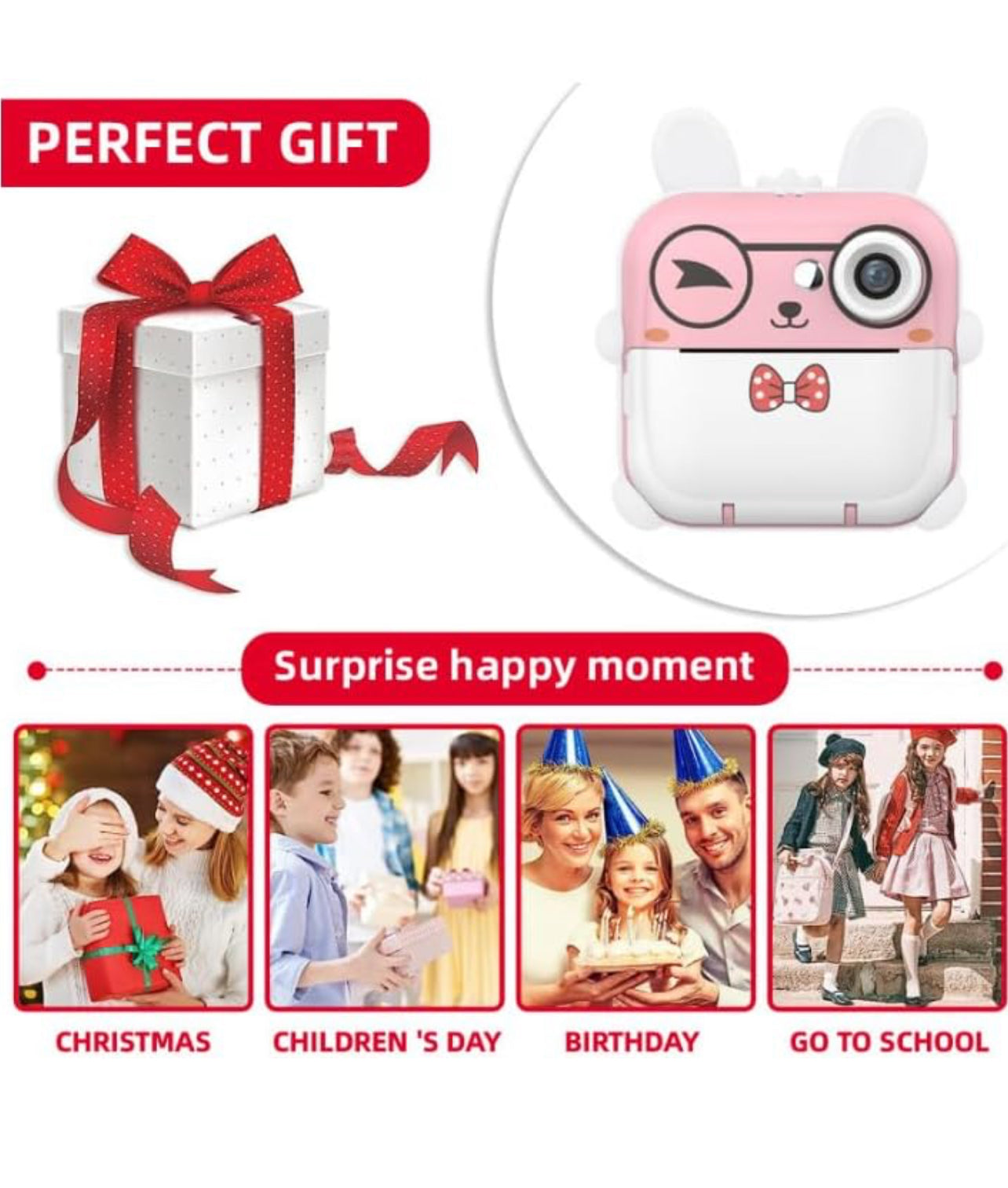 Mini Camera with Printer for Kids