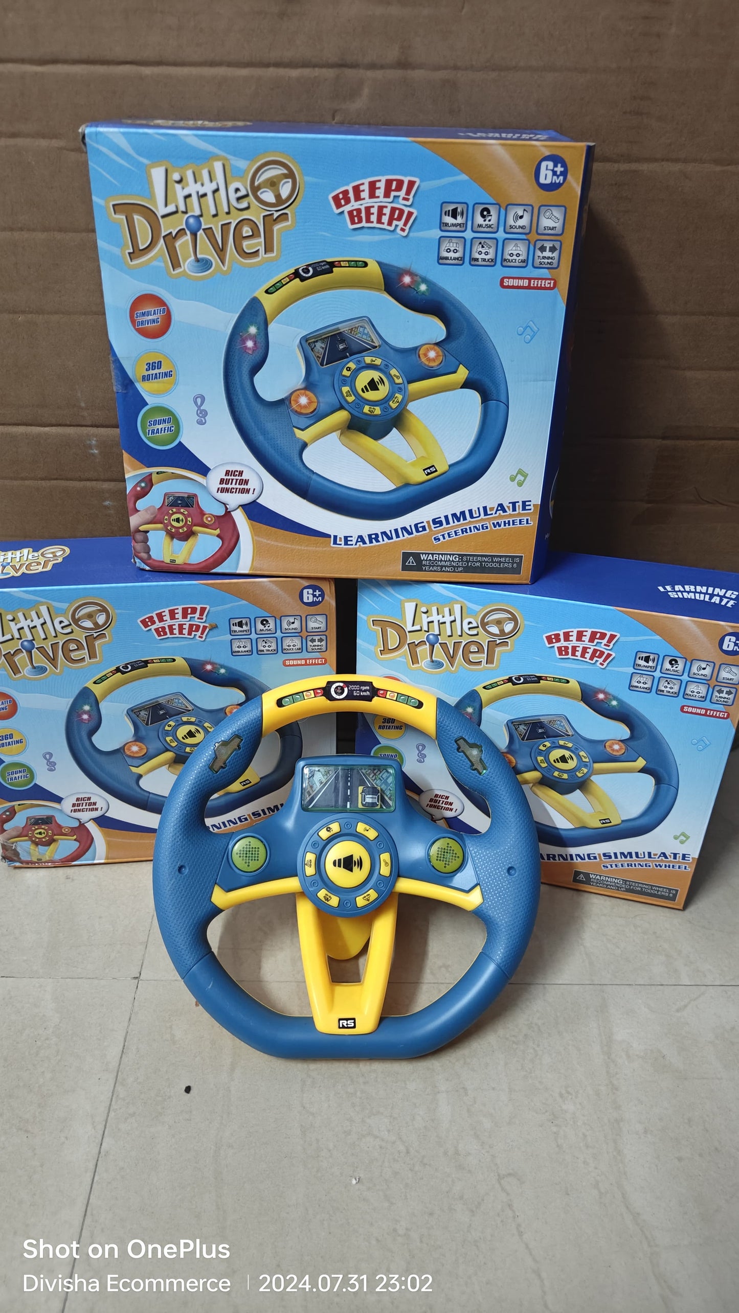 Kids Electric Early Education Simulation Steering Wheel Toy Multifunctional High Simulation Car Driving