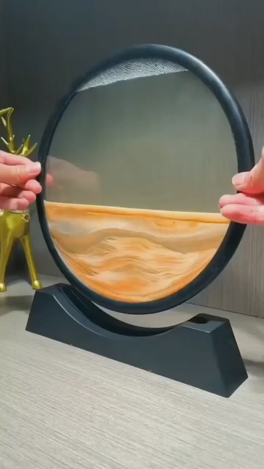 Moving Sand Art Picture Glass Liquid Painting